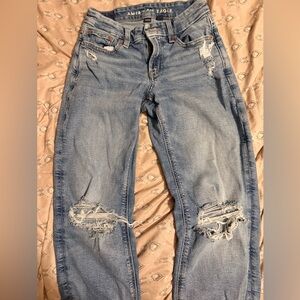 American Eagle Outfitters Light Blue Distressed Boyfriend Jeans